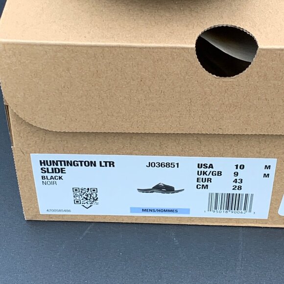 Merrell Slide Mens Sandals Huntington LTR Size 10 M Black Suede Mesh Slip-On - Picture 2 of 7